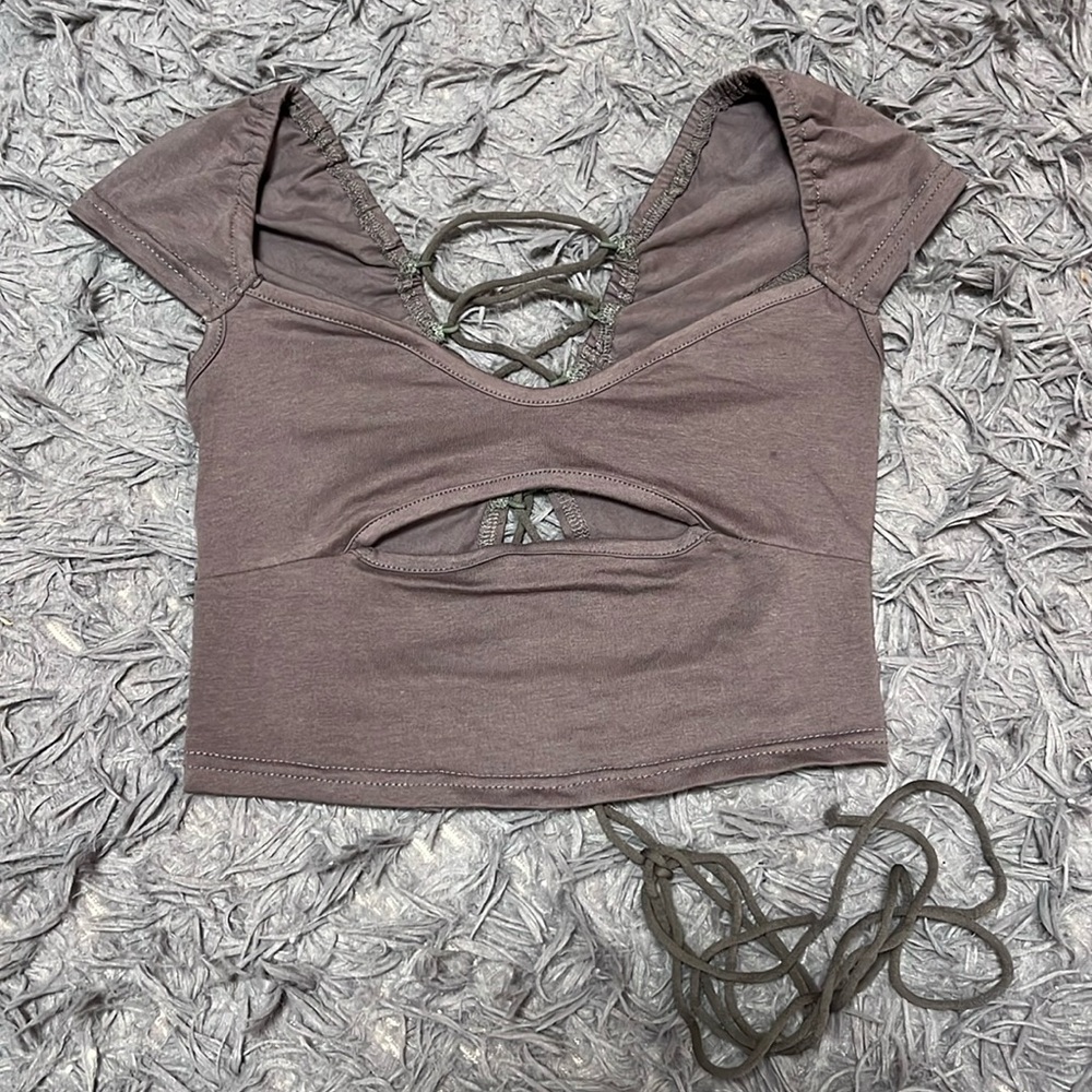 Grey Crop Top